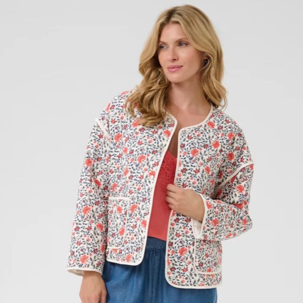 NWT Cream Naomi Quilted Porcelain Rose Jacket Sz 8​